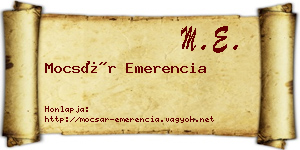 Mocsár Emerencia névjegykártya